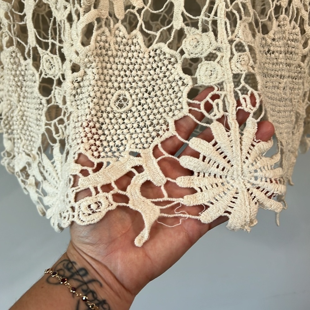 Reyna - L, Cream Crochet Knit Top, bohemian, hippie - Picture 5 of 8